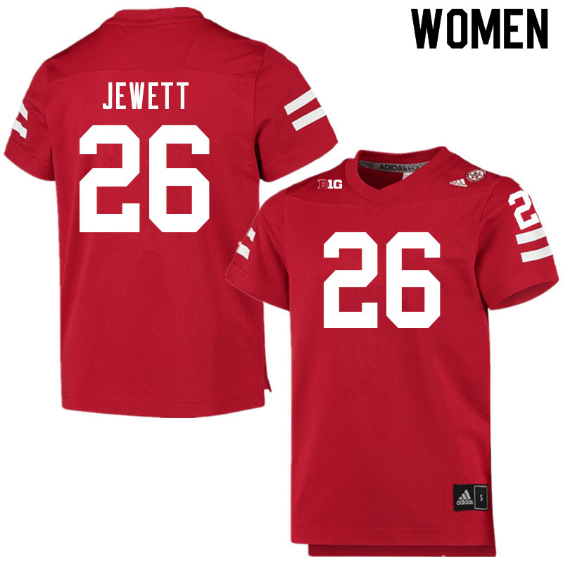 Women #26 Cooper Jewett Nebraska Cornhuskers College Football Jerseys Sale-Scarlet - Click Image to Close